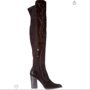 New in Box Dolce Vita Women’s Connor Riding Heel Boots, Black Suede, Over Knee